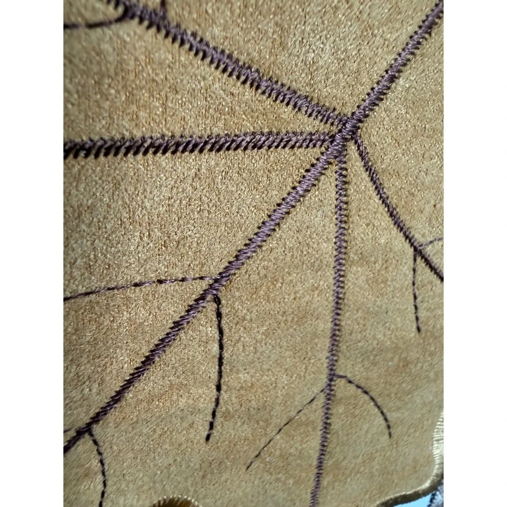 Harvest Season Autumn Leaf Table Runner Burgundy Gold Brown 13x37 Fall Decor